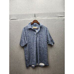 Donald Ross Sportswear Mens Blue Abstract Print Polo Shirt Size M